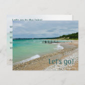 レイクパーティの招待状 インビテーションポストカード (正面/裏面)