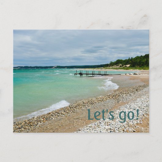 レイクパーティの招待状 インビテーションポストカード (正面)