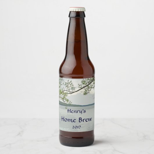 レイクビアラベルの柳の木 ビールラベル (正面)