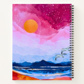 レイクビスタ上空のピンクの夕日 ノートブック (裏面)