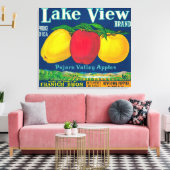 レイクビューApple Label - Watsonville, CA キャンバスプリント (インサイチュ (リビング))