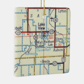 レイクビューIAヴィンテージマップ セラミックオーナメント (右)
