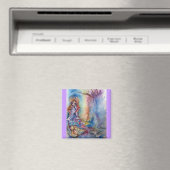 レイクピンクブルーファンタジー水色の女性 マグネット (インサイチュ (食洗機))