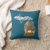 レイクフォトミシガンシルエットホーム クッション (ブランケット)