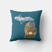 レイクフォトミシガンシルエットホーム クッション (裏面)