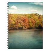 レイクフォレストツリーズウォーターモノグラムイニシャルノートブック ノートブック (正面)