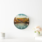 レイクフォレストツリーズモノグラムイニシャルウォールクロック ラウンド壁時計 (ホーム)