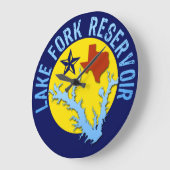 レイクフォークリザーバテキサス州バス魚釣り ラージ壁時計 (傾斜)