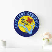 レイクフォークリザーバテキサス州バス魚釣り ラージ壁時計 (ホーム)