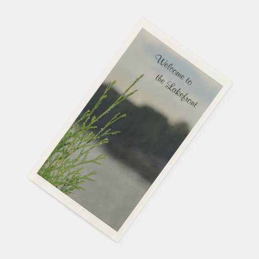 レイクフロントレイクビューグレー紙ゲストタオル (コーナー)