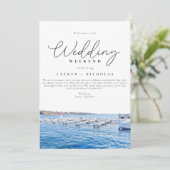 レイクフロント結婚の週末のウェルカム旅程 招待状 (スタンド正面)