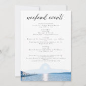 レイクフロント結婚の週末のウェルカム旅程 招待状 (裏面)