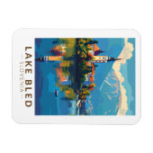 レイクブリスロベニア旅行アートヴィンテージ マグネット (横)