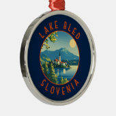 レイクブリスロベニア旅行アートヴィンテージ メタルオーナメント (右)
