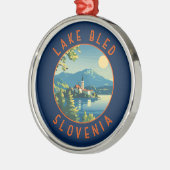 レイクブリスロベニア旅行アートヴィンテージ メタルオーナメント (左)