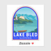 レイクブリスロベニア旅行レトロトラベルアートヴィンテージ シール (シート)