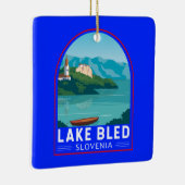レイクブリスロベニア旅行レトロトラベルアートヴィンテージ セラミックオーナメント (右)