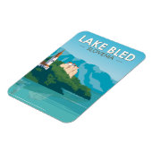 レイクブリスロベニア旅行レトロトラベルアートヴィンテージ マグネット (左側)