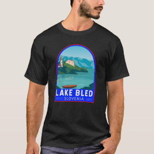 レイクブリスロベニア旅行レトロトラベルアートヴィンテージ Tシャツ