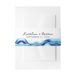 レイクブルーウェーブウェディングビリーバンド 招待状ベリーバンド