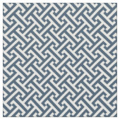 レイクブルーギリシャ鍵パターン ファブリック (クローズアップ)