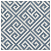 レイクブルーギリシャ鍵パターン ファブリック (クローズアップ)