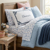 レイクブルーギリシャ鍵モノグラム標準ピローケース 枕カバー