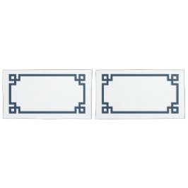 レイクブルーギリシャ鍵縁どキングサイズ 枕カバー