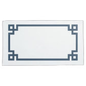 レイクブルーギリシャ鍵縁どキングサイズ 枕カバー (正面右)