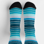 レイクブルーストライプネイビー、スカイブルー、アクア ソックス (上部)
