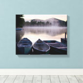 レイクプラシッドのボート キャンバスプリント (インサイチュ (ウッドフロア))