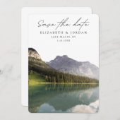 レイクプラシッドニューヨーク日付を結婚保存 招待状 (正面/裏面)