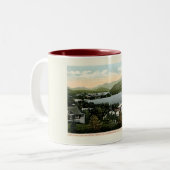 レイクプラシッド、アディロンダックス、NY 1917ヴィンテージスタイル ツートーンマグカップ (正面左)