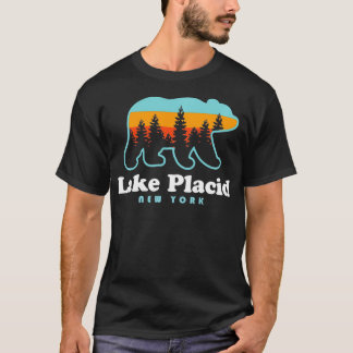 レイクプラシッドNYアディロンダックスベアーディロンダックハイキング Tシャツ