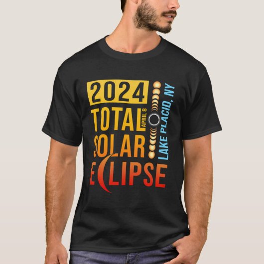 レイクプラシドニューヨーク太陽のトータルEclipse 2024 Tシャツ (正面)
