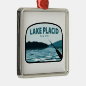 レイクプラシドニューヨーク魚釣りロッド メタルオーナメント (右)