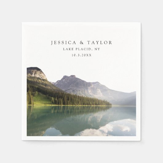 レイクプラシ結婚ッドカスタムフォトカクテルナプキンス スタンダードカクテルナプキン (正面)