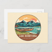 レイクベリーサーカリフォルニアボート魚釣りエンブレム ポストカード (正面/裏面)