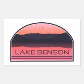 レイクベンソンノースカロライナ赤いサンライズ 長方形シール (正面)