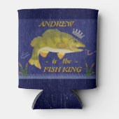 レイクベース魚釣りフィッシュキング |アングラーカスタムズ名 缶クーラー (正面)