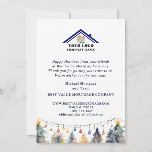 レイクマウンテン波止場ビジネスハッピーホリデーズカード 案内状 (裏面)