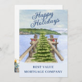 レイクマウンテン波止場ビジネスハッピーホリデーズカード 案内状 (正面/裏面)