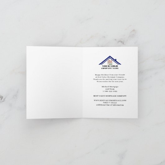 レイクマウンテン波止場ビジネスバジェットホリデーカード カード (内部)