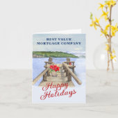 レイクマウンテン波止場ビジネスバジェットホリデーカード カード (黄色い花)