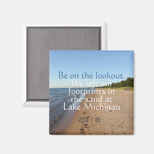 レイクミシガンビーチデイテッド旅行冷蔵庫用マグネット マグネット (正面/裏面)