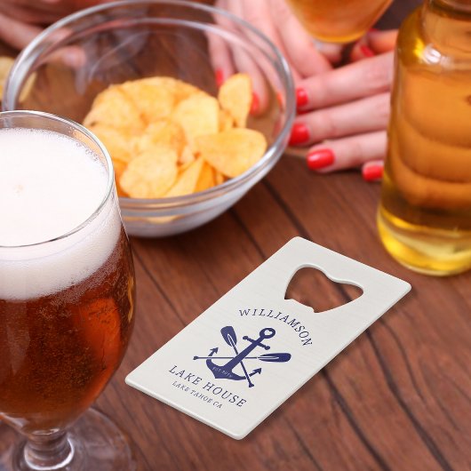 レイクモダンハウスファミリー名航海の |ネイビーブルー クレジットカード栓抜き