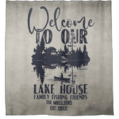 レイクモダンハウスファミリー名 シャワーカーテン (正面)