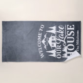 レイクモダンハウスファミリー名 ビーチタオル (正面)