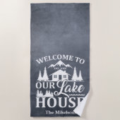 レイクモダンハウスファミリー名 ビーチタオル (正面)