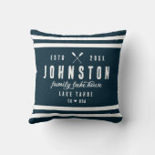 レイクモダン素朴ハウス |ネイビーホワイト クッション (裏面)